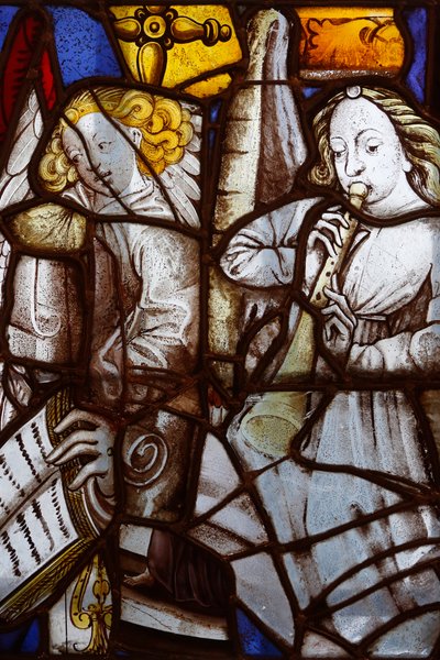 Frankrike, Ile-de-France, Paris: Saint SŽverin-kirkens fragmenter av glassmalerier fra det 15. og 16. århundre, Musikernes engler, Carnavalet-museet i Paris av Unbekannt