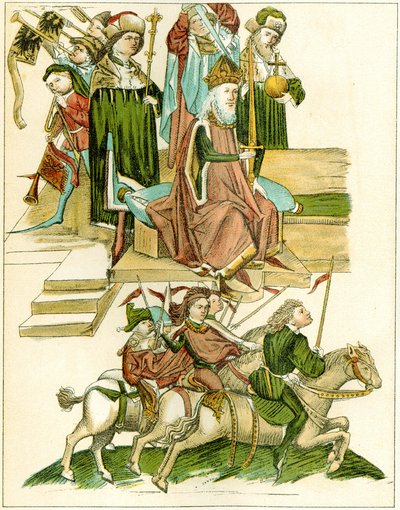 Frederick I mottar Brandenburg kopi av en illustrasjon fra Richentals illustrerte kronikk, ca. 1440 av Unbekannt