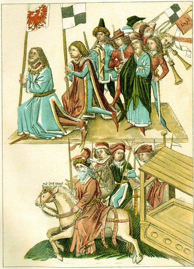 Frederick I mottar Brandenburg kopi av en illustrasjon fra Richentals illustrerte kronikk, ca. 1440 av Unbekannt