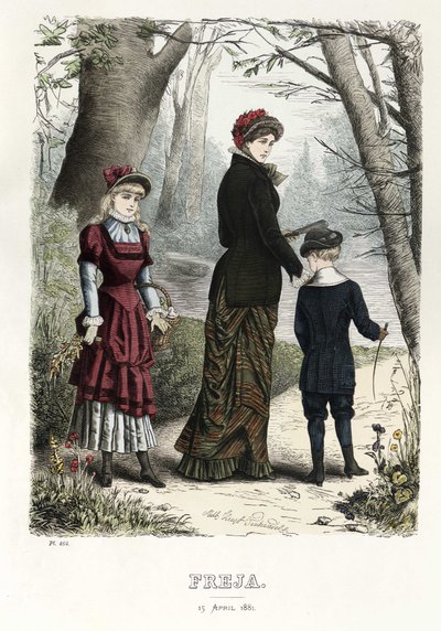 Freja- illustrert skandinavisk motemagasin 1881, illustrasjon nr. 8 av Unbekannt