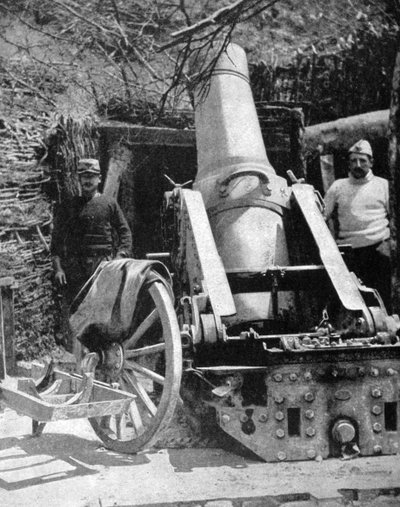 Fransk 270 tung artillerimorter, Artois, Frankrike, første verdenskrig, 1915 av Unbekannt
