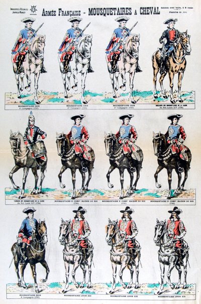 Fransk hær, ridende musketerer, 1600-tallet 1800-tallet av Unbekannt