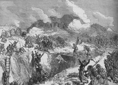 Fransk angrep på Malakhoff, c1880 av Unbekannt