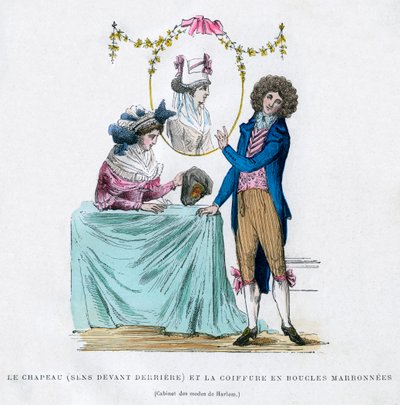 Fransk mote og frisyre, tidlig på 1800-tallet 1882-1884 av Unbekannt