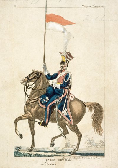 Fransk lanser av den keiserlige garde, Napoleonskrigene, c1815 av Unbekannt