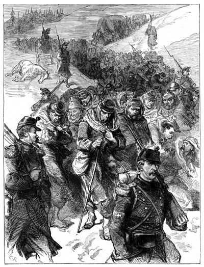 Fransk retrett til Sveits, 30. januar-1. februar 1871 c1880 av Unbekannt
