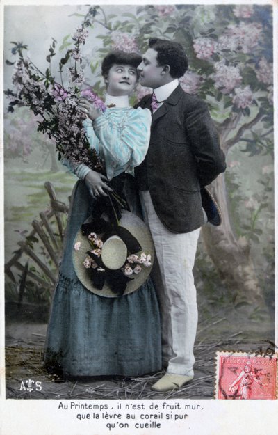 Fransk romantisk postkort, c1900 av Unbekannt
