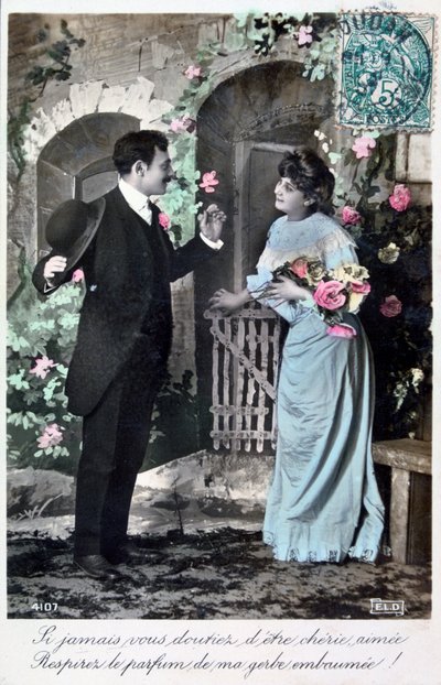 Fransk romantisk postkort, c1900 av Unbekannt