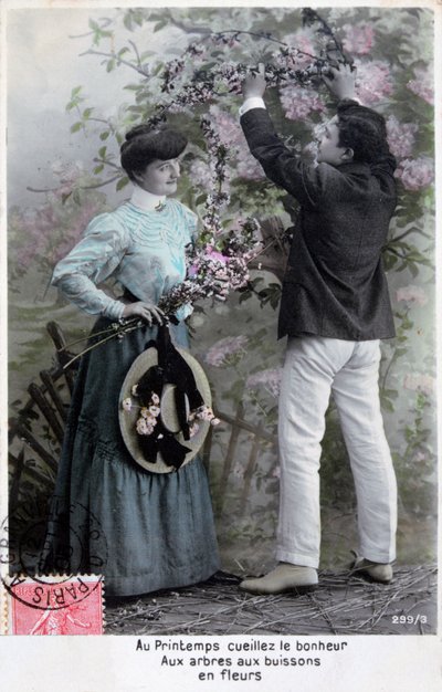 Fransk romantisk postkort, c1900 av Unbekannt