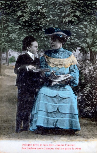 Fransk romantisk postkort, c1900 av Unbekannt