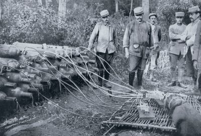 Franske soldater med gassflasker, første verdenskrig, 1915 av Unbekannt