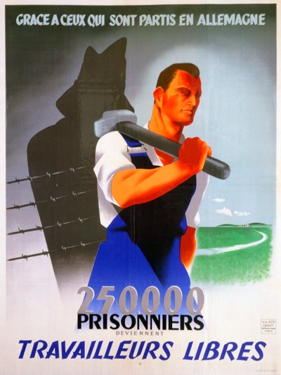 Fransk arbeidere for Tyskland-plakat, 1943 av Unbekannt