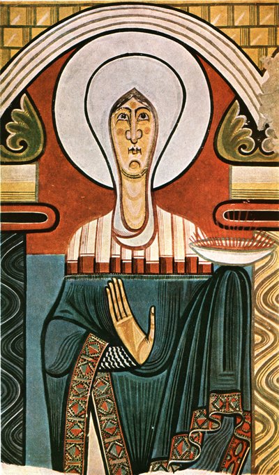 Fresco i kirken Sant Climent de Tahüll, Catalonia, Spania, 1928. av Unbekannt