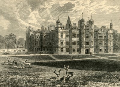 Vorderseite von Burghley House, 1898 von Unbekannt