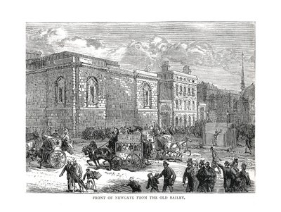Forsiden av Newgate fra Old Bailey, 1878 av Unbekannt