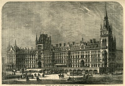 Foran St. Pancras Station and Hotel, c1876. av Unbekannt