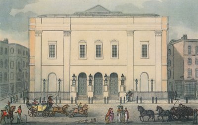 Forfra av Theatre Royal, Drury Lane, Westminster, London, 1812 av Unbekannt