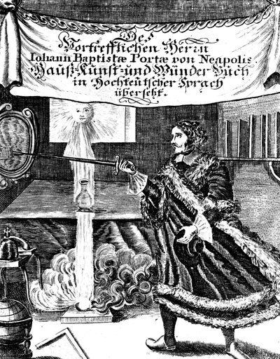 Frontispice av Magia Naturalis av Johannes Baptista della Porta, 1715 av Unbekannt