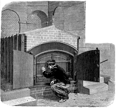 Ovn av typen som skal installeres i Pere la Chaise-krematoriet, Paris, 1888 av Unbekannt