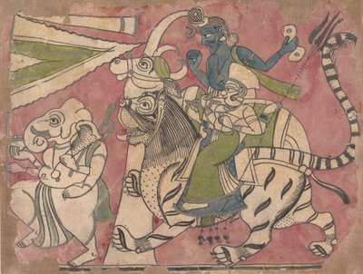 Ganesha leder Shiva og Durga i prosesjon, 1700-tallet. av Unbekannt