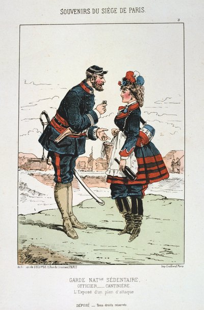 Stillesittende nasjonalgarde - Cantinière-offiser, beleiringen av Paris, 1870-1871 av Unbekannt