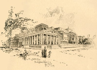 Hagefront, Buckingham Palace, Westminster, London, c1890. av Unbekannt