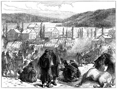 General Bourbakis beseiret den franske hæren i Sveits, februar 1871 av Unbekannt