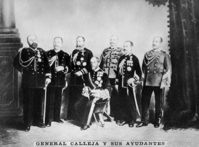 General Calleja og hans stab, c1910 av Unbekannt