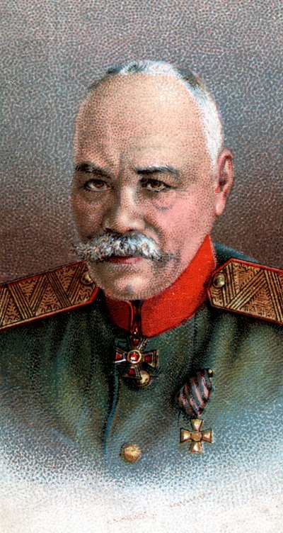 General Mikhail Vasilevich Alexeiev 1857-1918, russisk soldat, 1917 av Unbekannt