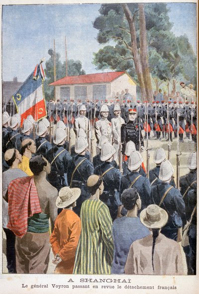 General Voyron gjennomgikk franske tropper, Shanghai, 1900 av Unbekannt