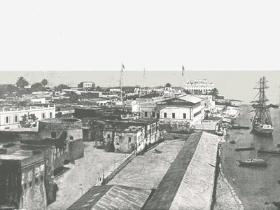 Generell oversikt over hovedstaden Zanzibar, 1895. av Unbekannt