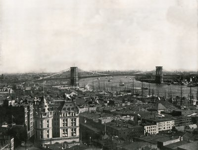 Generell visning som viser Brooklyn Bridge, New York, USA, 1895. av Unbekannt