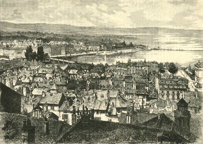 Genève, Ser mot innsjøen, 1890. av Unbekannt