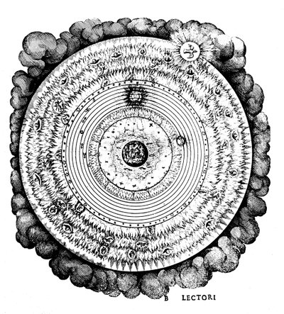 Geosentrisk eller jordsentrert univers, c1617 av Unbekannt