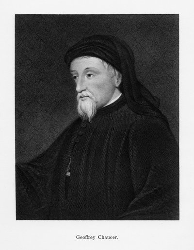 Geoffrey Chaucer , engelsk forfatter, poet, filosof, byråkrat og diplomat, 1800-tallet av Unbekannt