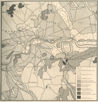 Geologisk kart over London-stedet, 1908 av Unbekannt