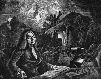Georg Friedrich Händel 1685-1759 komponiert seinen Messias, 18. Jahrhundert von Unbekannt