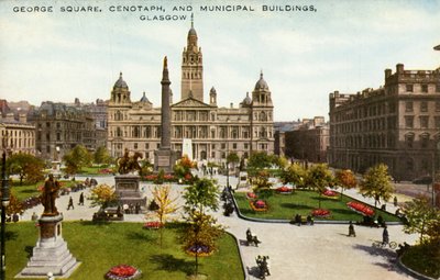 George Square, Cenotaph, and Municipal Buildings, Glasgow, slutten av 1800- og begynnelsen av 1900-tallet. av Unbekannt