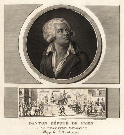 Georges Danton, stedfortreder for Paris ved nasjonalkonvensjonen, henrettet 1794 av Unbekannt