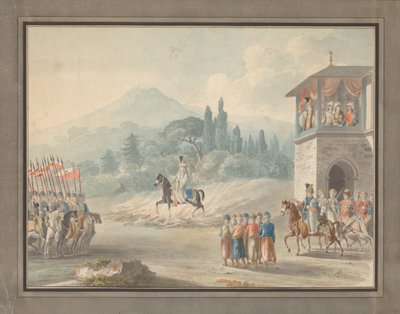 Georgisk kavalerigjennomgang, ca. 1780 av Unbekannt