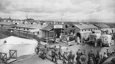 Tysk bandasjestasjon i Vigneulles, Lorraine, Frankrike, første verdenskrig, 1915 av Unbekannt