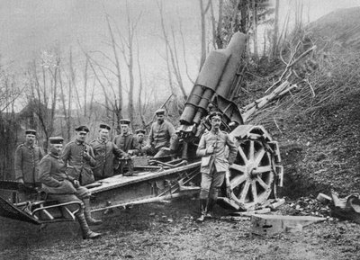 Tysk mørtel ved fronten, Predeal, Romania, første verdenskrig, 1916 av Unbekannt