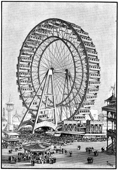 Gigantisk pariserhjul, internasjonal utstilling, Chicago, 1893 av Unbekannt