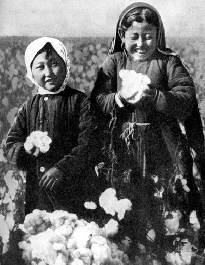 Jenter i et bomullsfelt, Kasakhstan, 1936 av Unbekannt