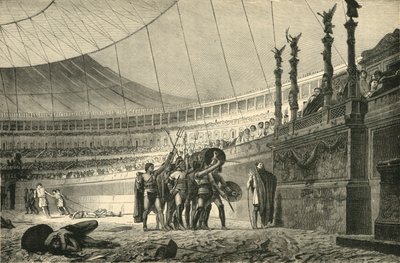 Gladiatorer som hyller keiseren før de ble med i kamp, 1890. av Unbekannt