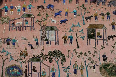 Glassmosaikk i Wat Xieng Thong, Luang Prabang, Laos, 1950-tallet av Unbekannt