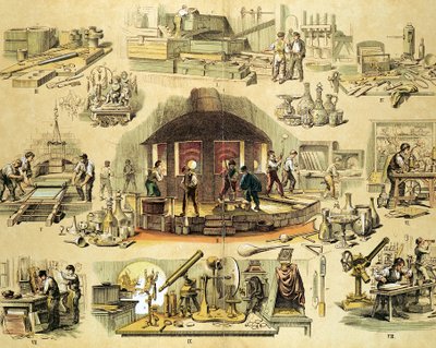 Glassproduksjon, c1870 av Unbekannt