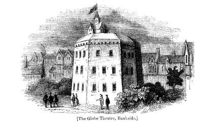 Globe Theatre, Bankside, Southwark, London, slik det så ut c1598 av Unbekannt