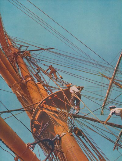 Går til værs om bord på Archibald Russell, firkantriggere under finsk flagg, 1937 av Unbekannt