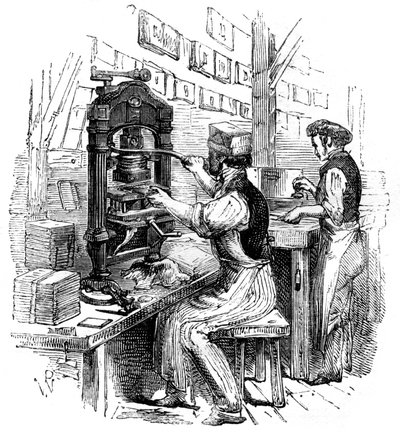 Gullblokkerende presse, 1886 av Unbekannt
